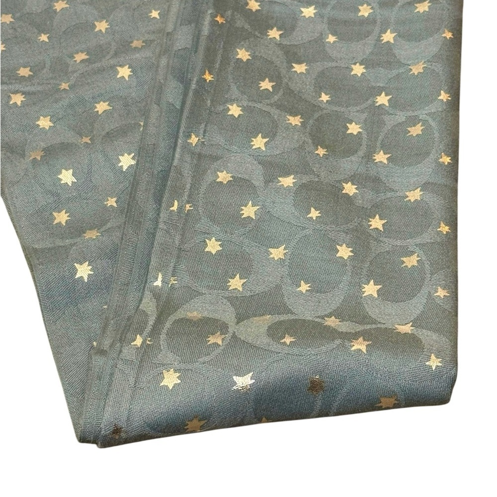 Metallic Star Celestial Signature Logo Scarf in Blue and Silver - Picture 7 of 9